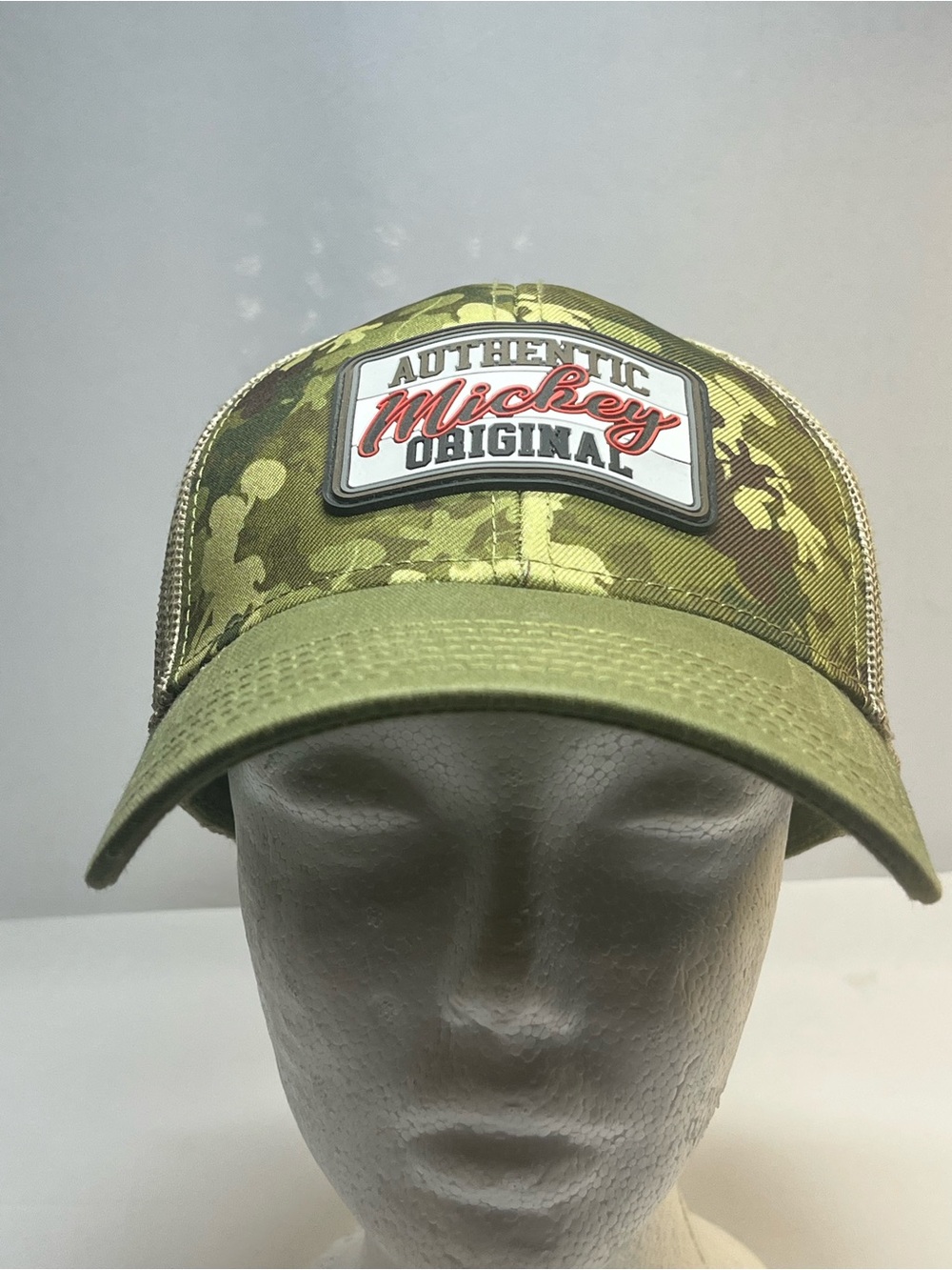 Disney Mickey Mouse Authentic Original Camo Green Snapback Trucker Hat Cap